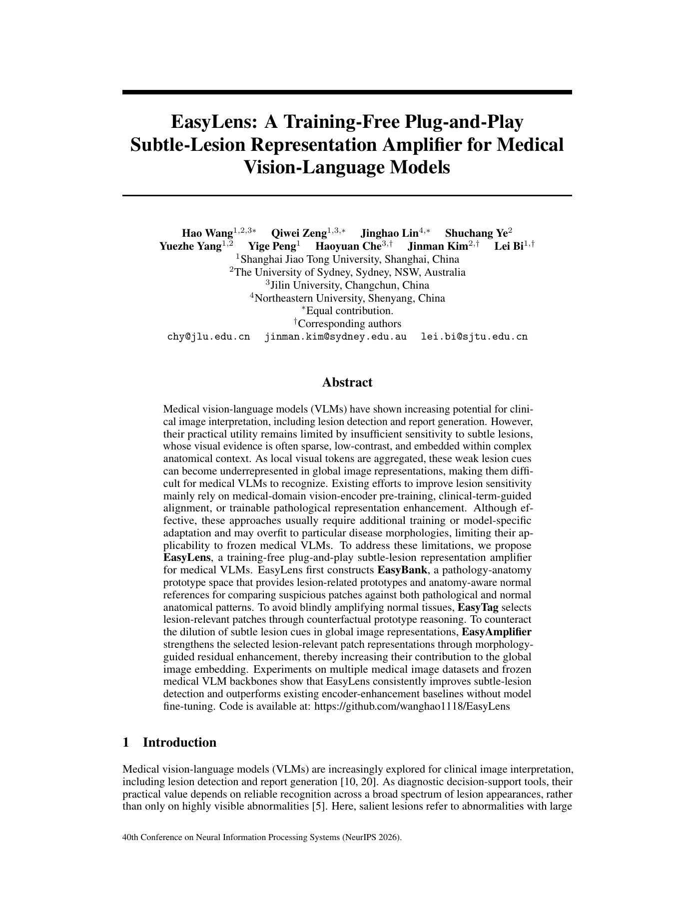 First page of the EasyLens paper